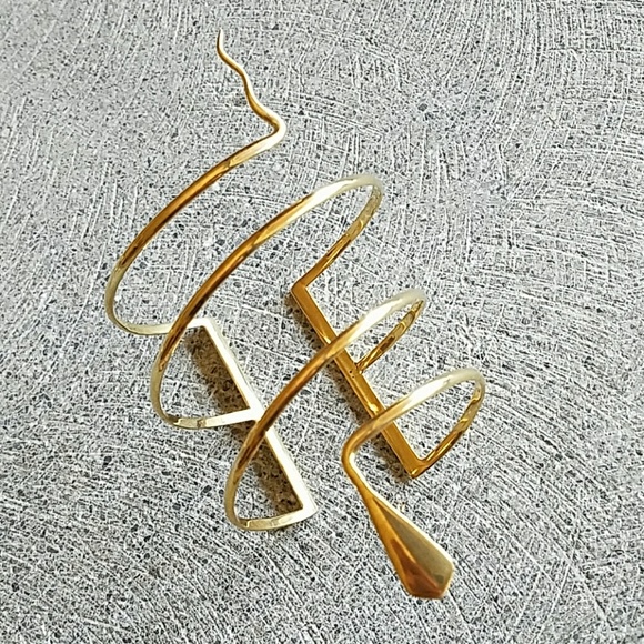 Brass snake spiral wrapping cuff bracelet armlet - Picture 3 of 4